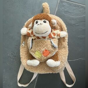 Cute Monkey Soft Plush Backpack 🎒